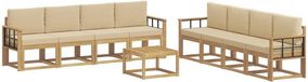 vidaXL - Extérieur - canapé - ensemble - 8 - places - Blanc et Beige