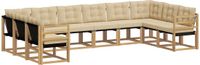 vidaXL Buiten bankenset 10 st Wit en Beige