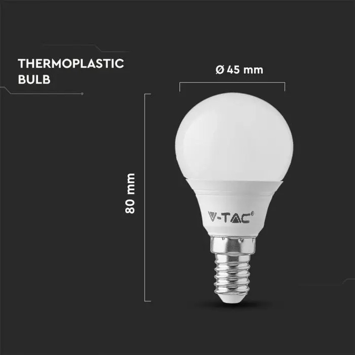V-tac 4.5W E14 Kogel LED Lamp (P45) | 3PACK