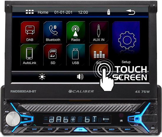 Caliber Autoradio met Bluetooth - Klapscherm - DAB+ - USB - SD - AUX - 1 DIN - Achteruitrijcamera ingang (RMD583DAB-BT)