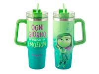H&H Thermobeker Inside Out Ekel-figuur, 0,90 l, roestvrij staal 18/10, met rietje, groen, voor warme en koude dranken