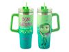 H&H Thermobeker Inside Out Ekel-figuur, 0,90 l, roestvrij staal 18/10, met rietje, groen, voor warme en koude dranken