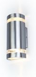 LUTEC Focus Wandlamp voor buiten - Up & Down - 2xGU10 - IP44 - RVS