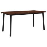 vidaXL Eettafel met levendige rand 160 x 90 x 75 cm Donkerbruin
