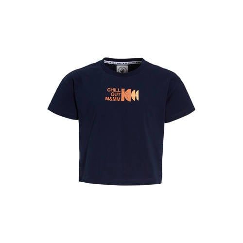 Me & My Monkey boxy T-shirt Avery met backprint donkerblauw
