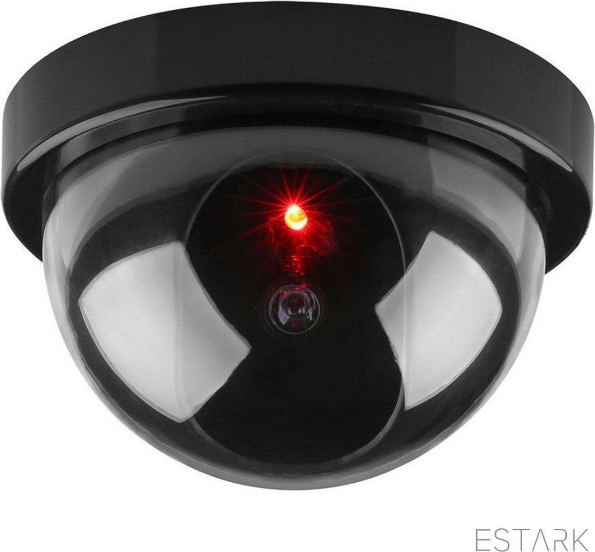 ESTARK ESTARK® Dummy Camera - Beveiliging buiten en binnen - Beveiligingscamera - Met LED indicator - Nep camera - Dummy Bewakingscamera 35W - Rond - Zwart - Camera (1) zwart