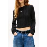 Tommy Hilfiger Tommy Jeans Tjw Cable Script Trui Zwart Dames Maat S