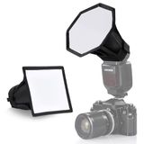 NEEWER Opgewaardeerde Flash Diffuser Speedlight Softbox Opvouwbaar 2 Pack, (5,9"/15cm Octagon, 6"x5" rechthoekig) voor Z2 Z1 V1 ronde kop knippert en compatibel met Godox Sony Nikon Canon Flash, NS5P