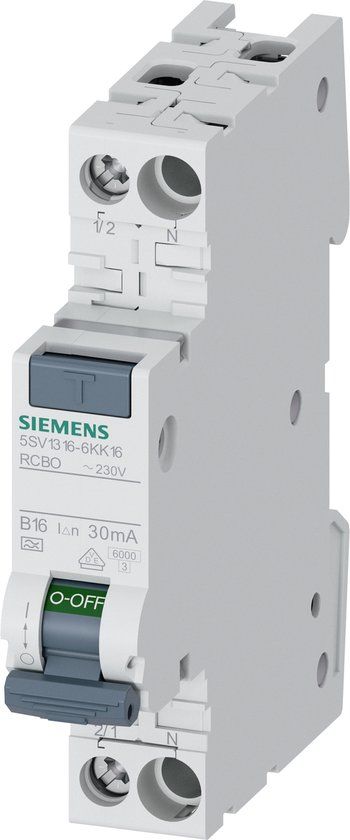 Siemens 5SV13166KK16 Aardlekschakelaar/zekeringautomaat 1-polig 16 A 0.03 A 230 V