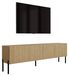 3xE living Meuble TV 170 cm, 2 portes, chêne huilé, pieds droits noirs
