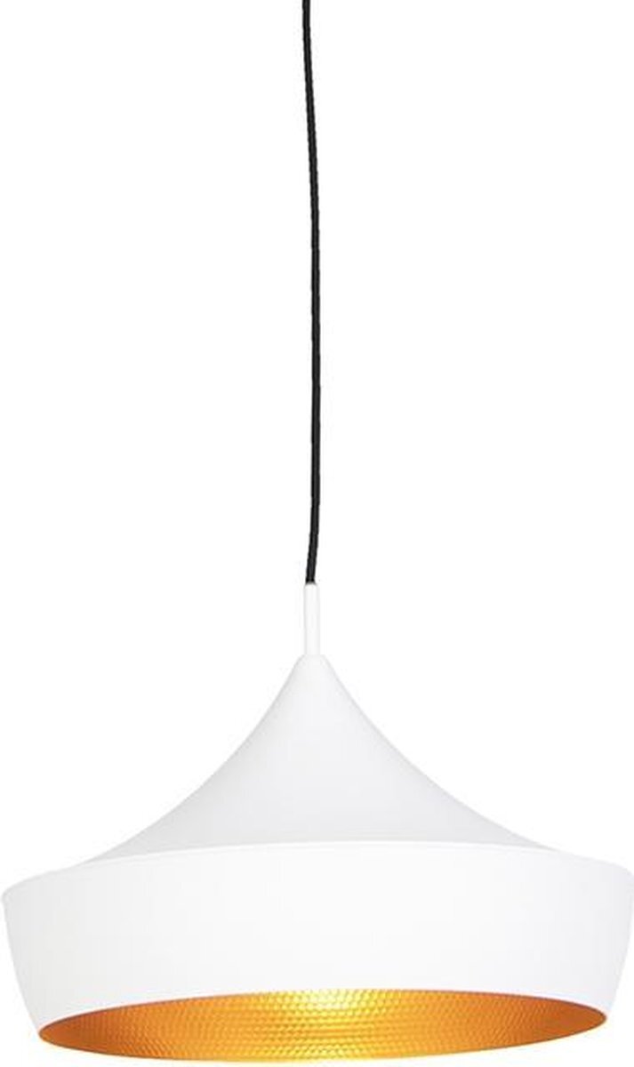 QAZQA depeche - Moderne Hanglamp - 1 lichts - Ø 36 cm - Wit - Woonkamer | Slaapkamer