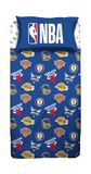 hermet NBA Beddengoedset voor eenpersoonsbed, plat laken, kussensloop, 100% katoen, Bulls, Lakers, Warriors, Nets, Officieel product