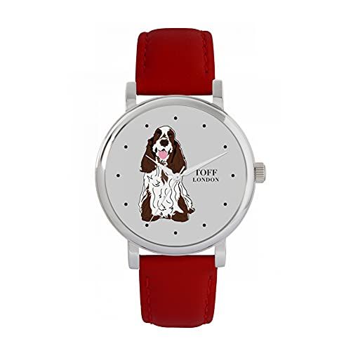 Toff London Bruin Wit Cocker Spaniel Hondenhorloge 5059656644392