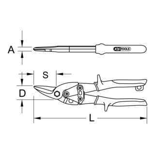 KS Tools figuurschaar, rechtse snede