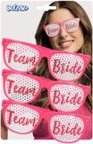 Boland - Set 3 partybrillen 'Team bride' Roze