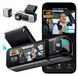 Dashcam pour voiture - 4K et 1080p - Caméra intérieure rotative à 90° - Vision nocturne - Écran tactile de 3,18 pouces