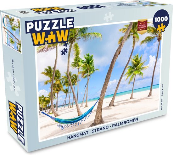 MuchoWow Puzzel Hangmat - Strand - Palmbomen - Legpuzzel - Puzzel 1000 stukjes volwassenen