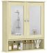 Meuble de salle de bain avec miroir - Meuble suspendu à 2 portes - Étagère ouverte et réglable - Pour montage mural - 56x13x58 cm - Bois naturel