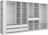 Vicco Elmo Kledingopslagkast – 50 x 200 cm Set van 5 Wit
