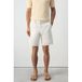 Mango Man regular fit bermuda short met linnen - wit