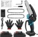 StarTech Mini kettingzaag - Compacte accu-motorschaar 15 cm - Draadloos - 2 accu's - Ketting van mangaanstaal - Geschikt voor het snoeien van bomen en het zagen van hout