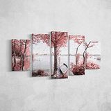 Homemania Wandfoto, boot, 5 natuurlijkheden per woonkamer, meerkleurig, 100 x 3 x 60 cm, HM205PKNV-58, polyester, hout