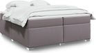 Maison Exclusive - Sommier à lattes de lit avec matelas Gris 200x200 cm Similicuir