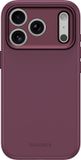 DECODED Siliconen Hoesje voor iPhone 18 Pro, Premium Soft-Touch, Antibacteriële Coating, Geschikt voor MagSafe, Krasbestendig, Metalen Knoppen, Stevige Grip, Paars