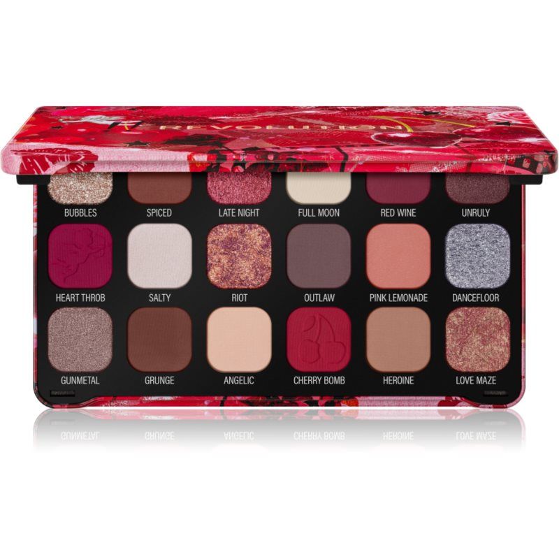 Revolution Beauty, Forever Flawless Oogschaduw Palet, 18 Gepigmenteerde Matte & Glanzende Kleuren, Vegan & Dierproefvrij, Cherry Rebel