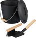 Relaxdays Asemmer met deksel, stoffer en schep, 4,5 liter, zwart