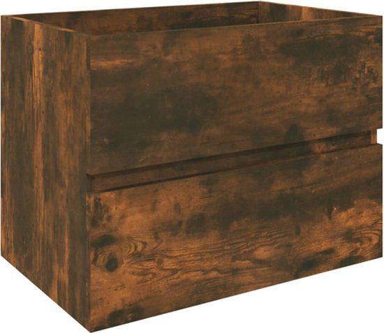 vidaXL Wastafelkast 60x38,5x45 cm bewerkt hout gerookt eikenkleurig