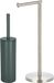 Spirella Badkamer accessoires set - WC-borstel/toiletrollen houder - metaal - donkergroen/zilver - Luxe uitstraling