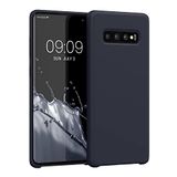 kwmobile telefoonhoesje geschikt voor Samsung Galaxy S10 Plus / S10+ - Hoesje met siliconen coating - Smartphone case in bosbesblauw