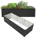 XXL Bac à légumes en métal 240x90x60 cm - anthracite
