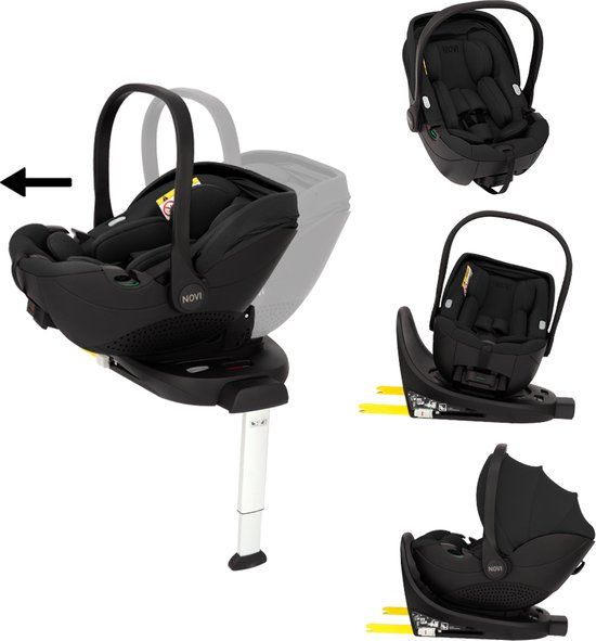 Novi Baby Novi Joy Pro 360 Autostoel I-Size 0-87 cm – Inclusief Isofix Base – 360° Draaibaar + Glide Functie – Groep 0+