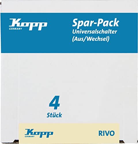 Kopp Voordeelverpakking: 4 Rivo universele schakelaars (uit- en wisselschakelaar), crème