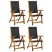 VidaXL Fauteuils pliants 4 pièces Bois d'acacia massif et Textilène