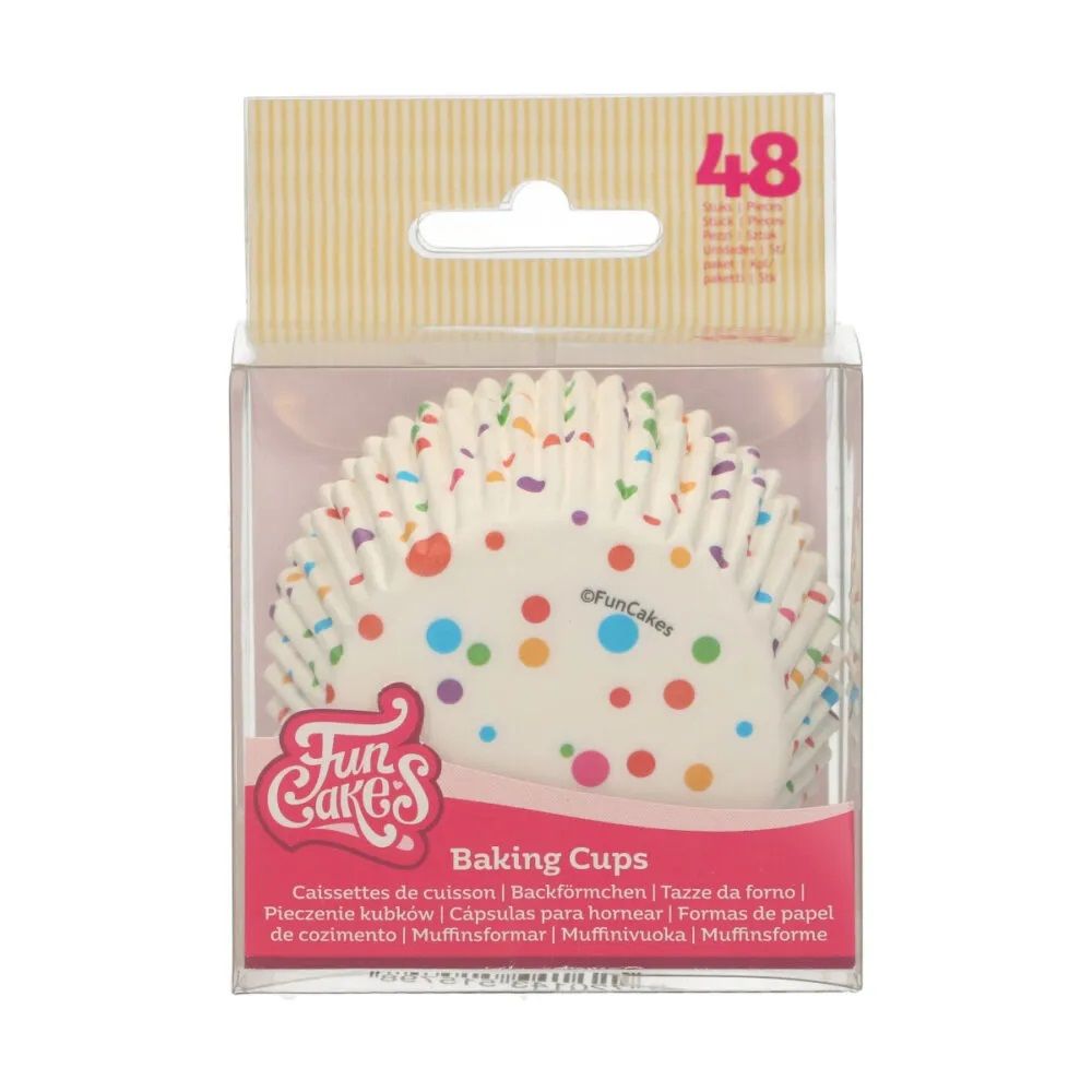 FunCakes Baking Cups - Confetti - 48 Stuks - Cupcake Vormpjes Papier