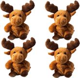 Schmoozies 4x stuks pluche eland knuffel 14 cm met beschrijfbaar label