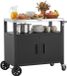 VEVOR Outdoor Grillwagen met Opbergkast, 92 cm Grilltafel met Roestvrijstalen Blad, Handgreep, Wielen en Flesopener, Keukenwagen & Serveerwagen voor Terras, Tuin, Bar en Barbecue
