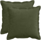 vidaXL - Taie d'oreiller - 2 pièces - Velours côtelé - Vert - 35 x 35 cm