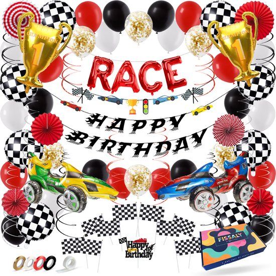 Fissaly Race Formule 1 Feest Versiering - 81 Stuks - Kinderfeestje