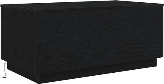 vidaXL Salontafel met LED-verlichting 90x50x40 cm zwart eiken