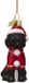 Vondels Boule de Noël en verre - Chien en pyjama de Noël 9cm Noir, Rouge