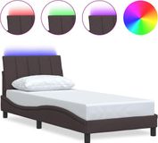 vidaXL Bedframe Hanko 80x200 cm Stof Donkerbruin