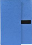 Exacompta 10x Map met uitrekbare rug in glanskarton en 3 kleppen - sluiting met klittenband - 24x33 - Blauw - 742E