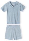Minoti Kleding set jongens polo en short - 100% katoen - Lichtblauw