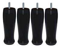 Margot Atelier Futura Set met 4 poten voor lattenbodem, hout, zwart, 6 x 6 x 20 cm