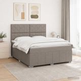 vidaXL Boxspringbed met matras met hoofdeinde Taupe 180 x 200 cm Stof
