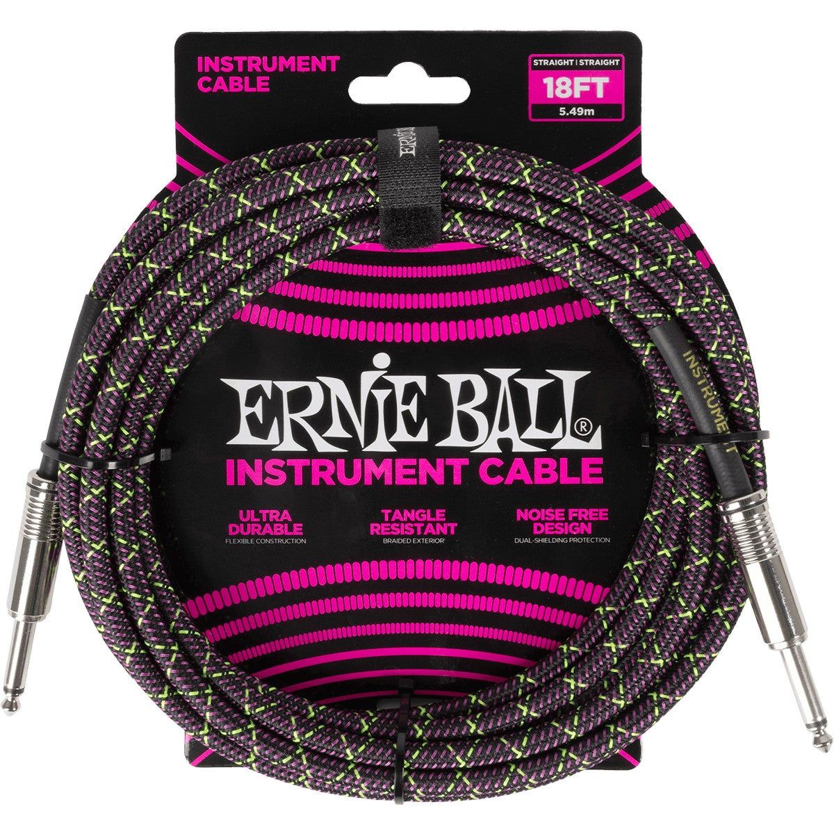 Ernie Ball 6431 Braided Purple Python Instrument Cable - 5.5 meters